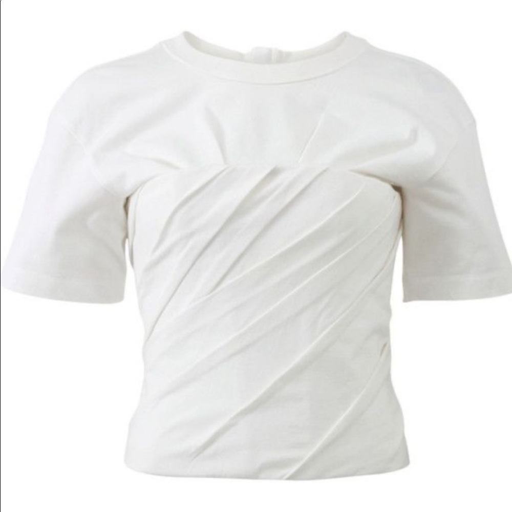 Alexander Wang Draped Bustier T-Shirt in White Size 2